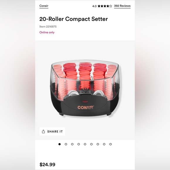 Compact NEW Hair Setter contains 20 tangle-free multi-size rollers (Comes As Is) - Picture 1 of 7